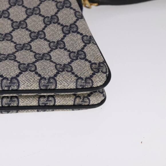 GUCCI GG Supreme Sherry Line Shoulder Bag Pvc Red Navy - Picture 11 of 16